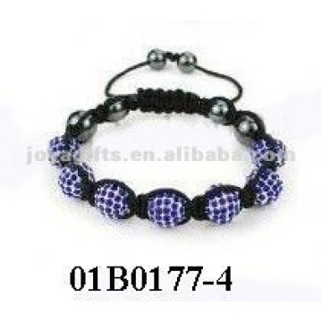 Bracelet pavé shamballa avec argile polymère Boules de cristal